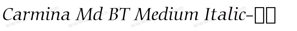 Carmina Md BT Medium Italic字体转换